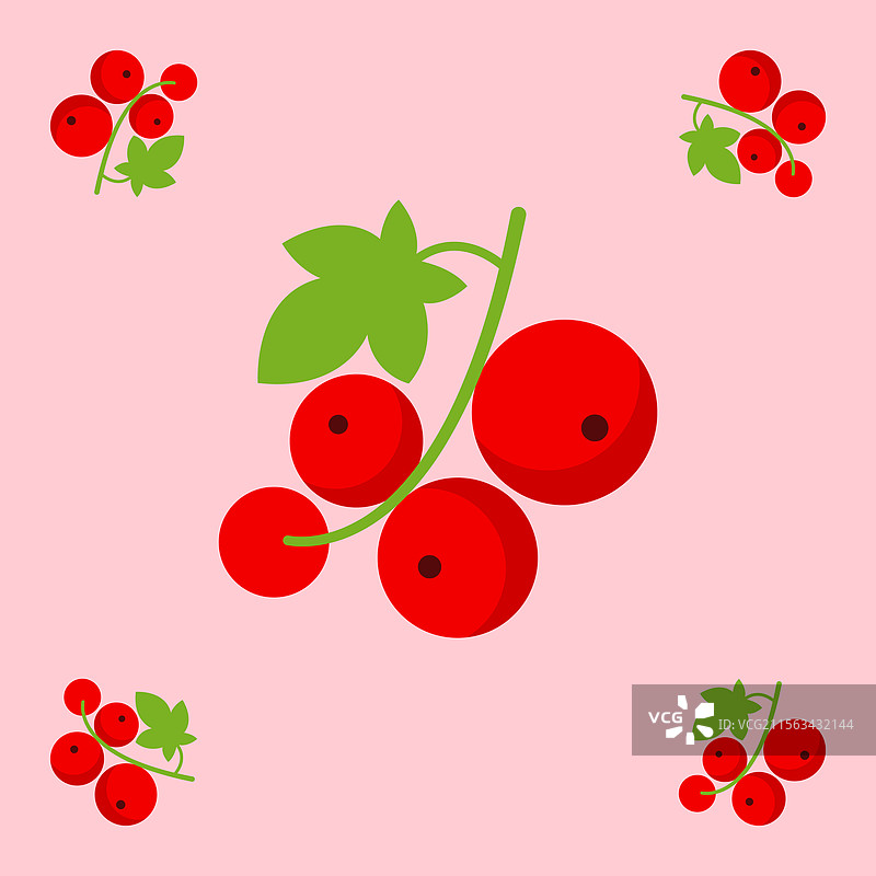 红醋栗水果无缝图案面料图片素材