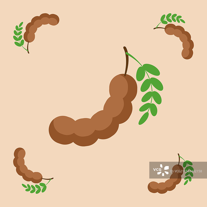 罗望子果无缝图案面料图片素材