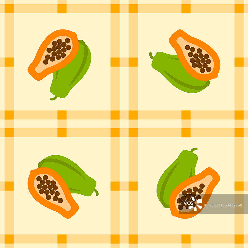 简单的木瓜水果无缝图案面料图片素材