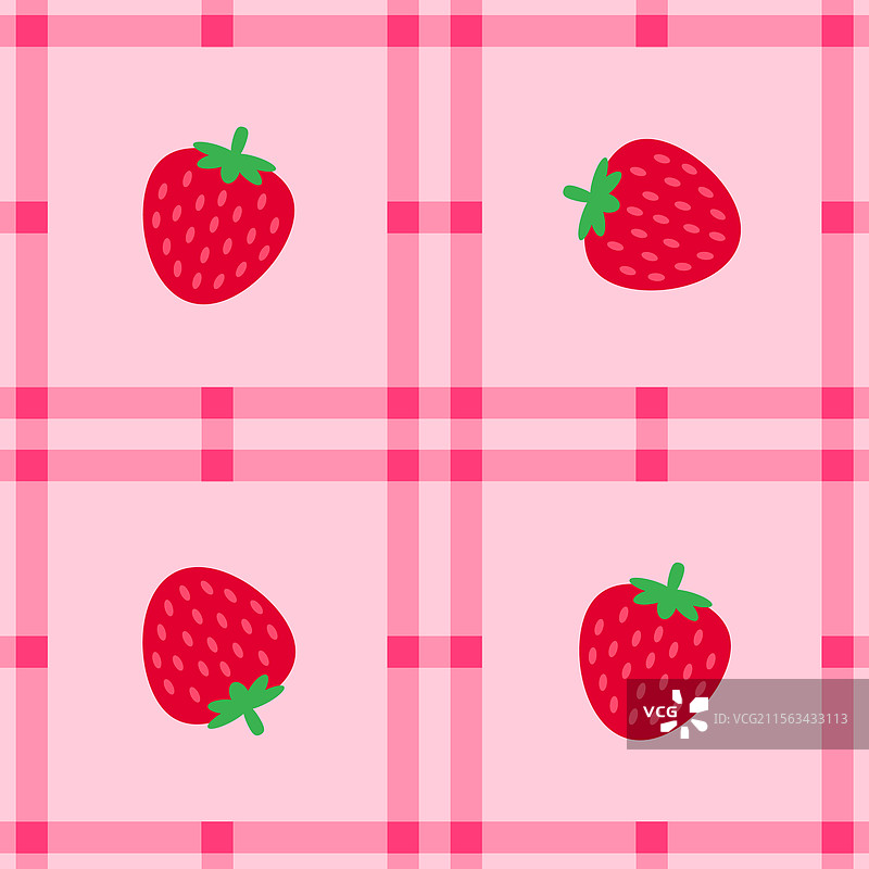 草莓水果无缝图案面料图片素材