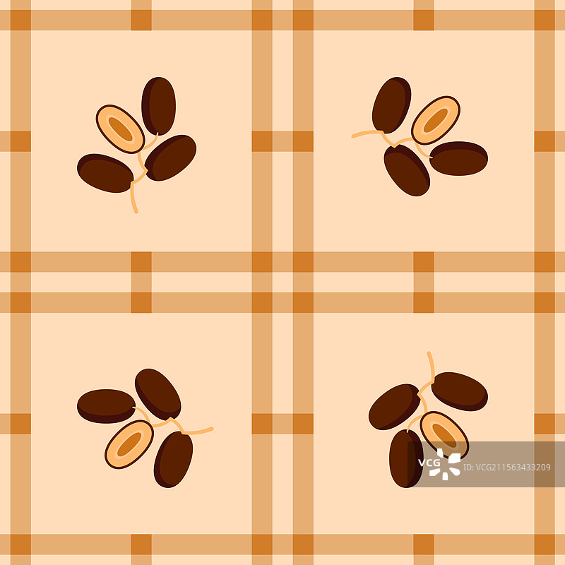 日期棕榈果无缝图案面料图片素材