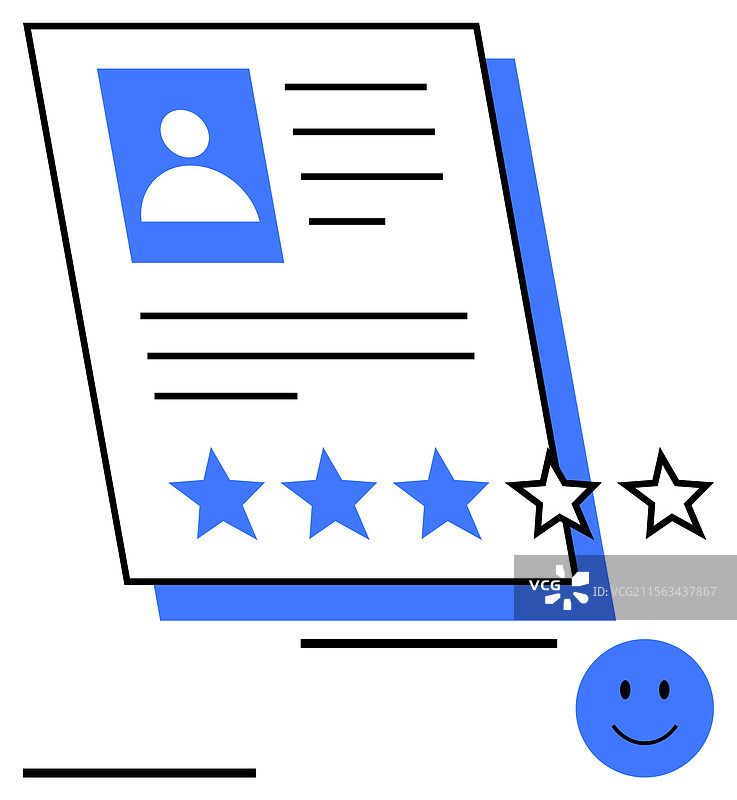 客户评价表，四星（满分五星）图片素材