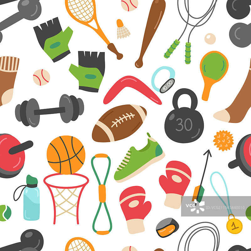 无缝图案与拳击运动器材图片素材