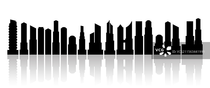 城市天际线建筑的轮廓图片素材