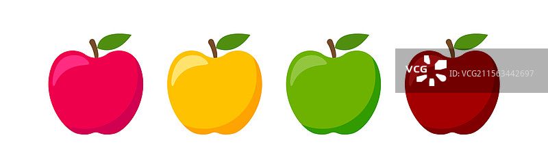不同颜色的苹果水果图片素材