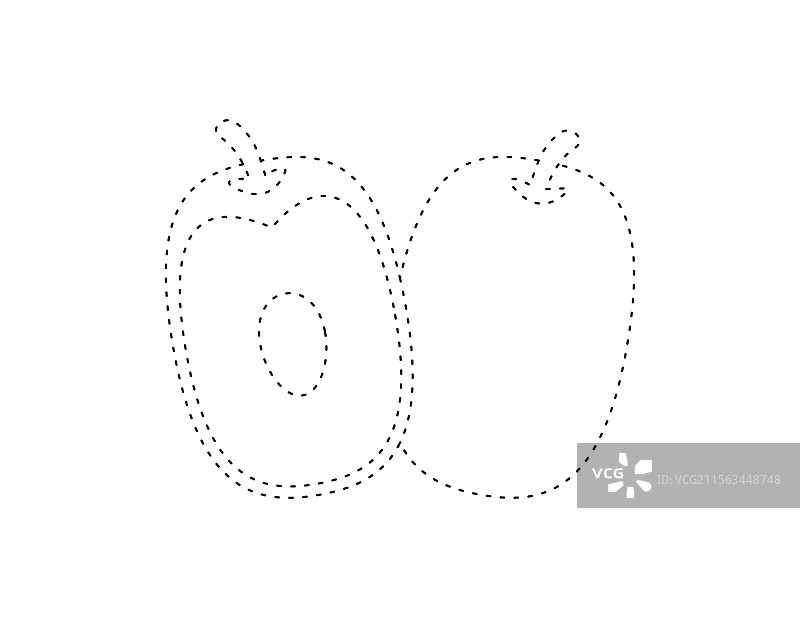 虚线枣树轮廓涂色书模板图片素材