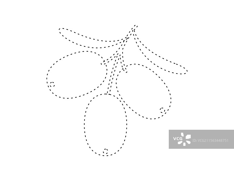 虚线橄榄轮廓涂色书模板图片素材