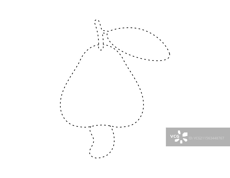 虚线腰果轮廓供涂色书使用图片素材