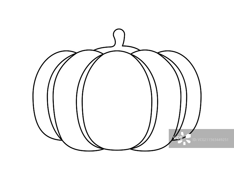 南瓜轮廓涂色书模板图片素材