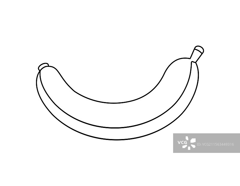香蕉轮廓涂色书模板图片素材