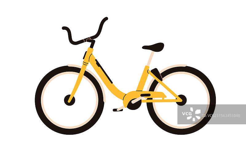 城市自行车侧视图，带把手的城市单车图片素材
