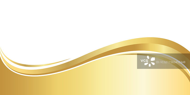 金色渐变横幅，金色波浪形状图片素材