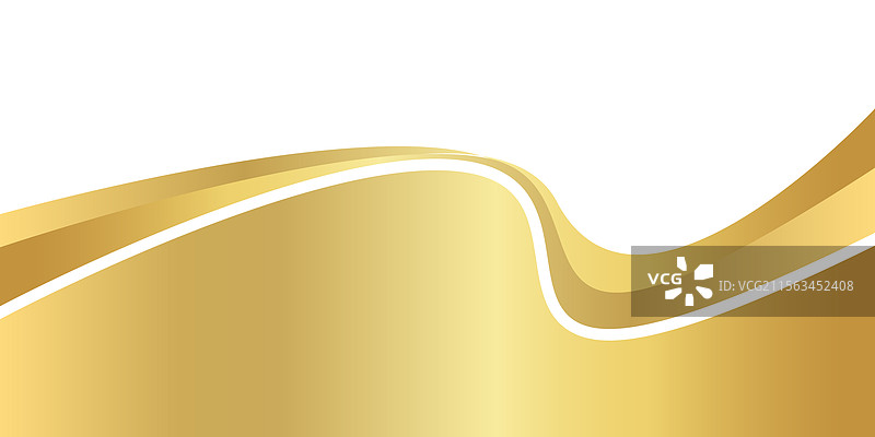 金色渐变横幅，金色波浪形状图片素材
