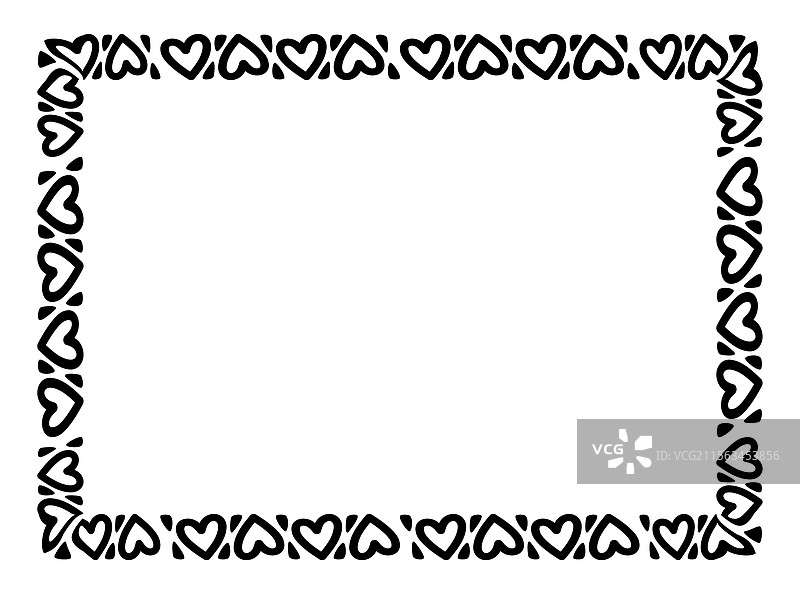心形线框矩形涂鸦艺术心形图片素材