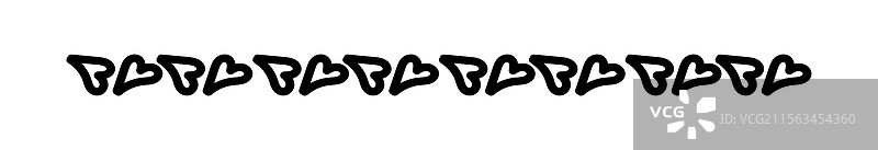 心形线条涂鸦艺术心形边框轮廓图片素材