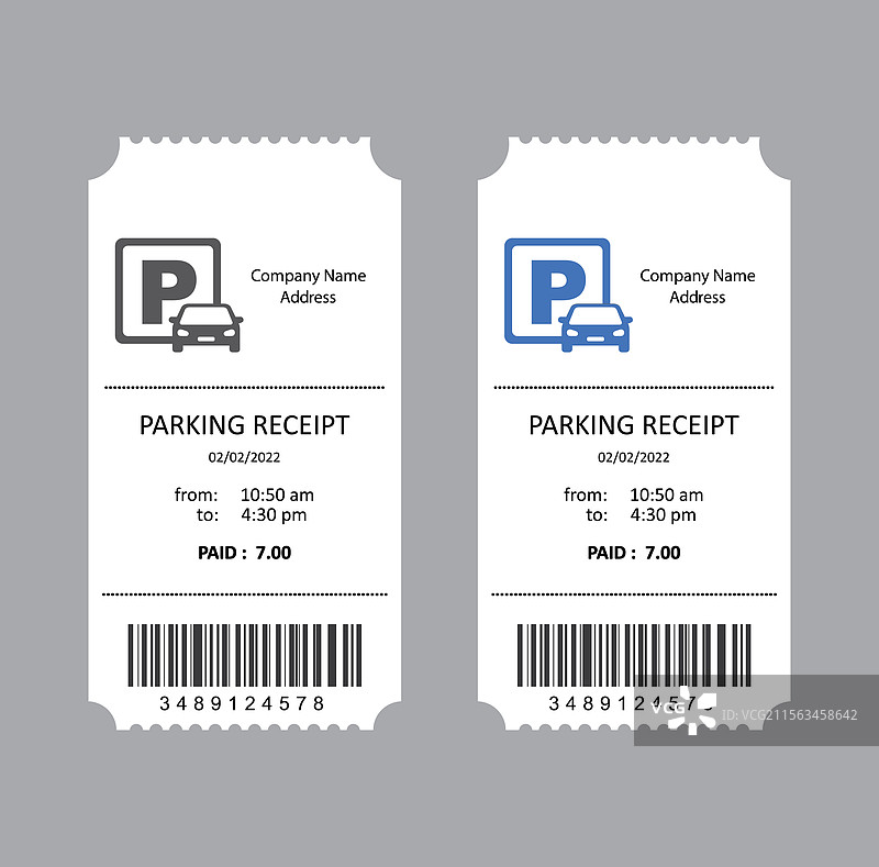 一套平面的停车罚单图片素材