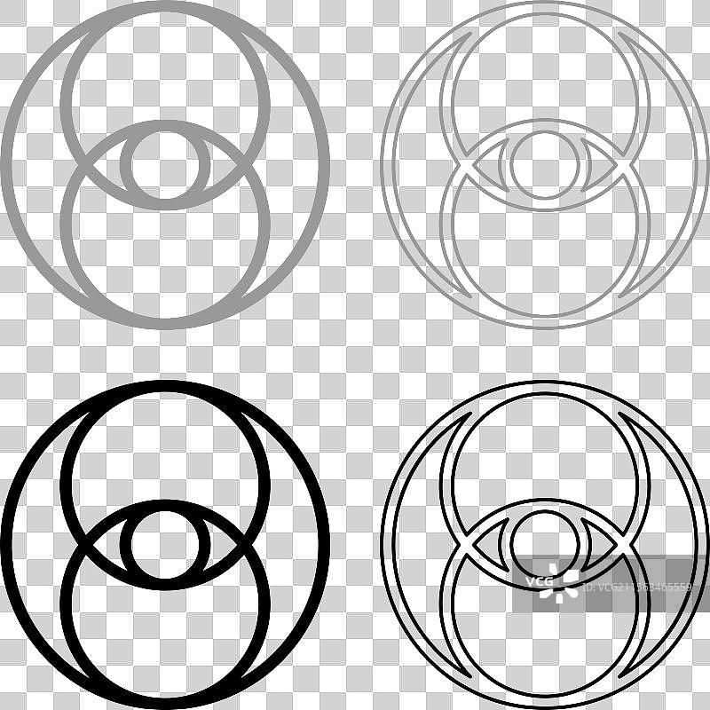 金色鱼子眼神圣几何符号集图片素材