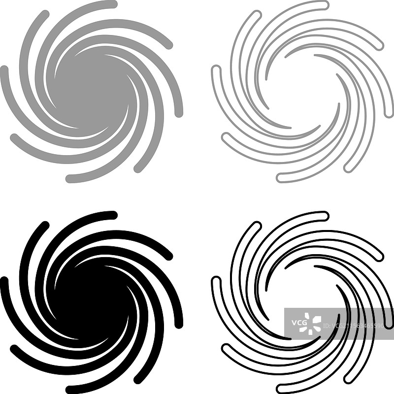 金色螺旋神圣几何符号图标集 灰色图片素材