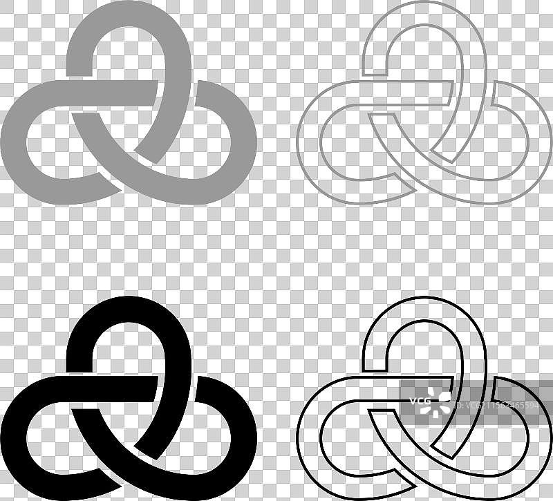 戈尔迪亚结神圣几何符号图标灰色图片素材