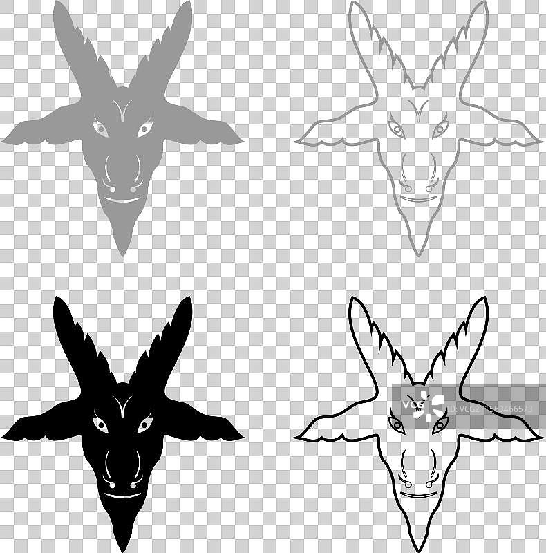 拉瓦乌斯的撒旦教山羊头符号图片素材