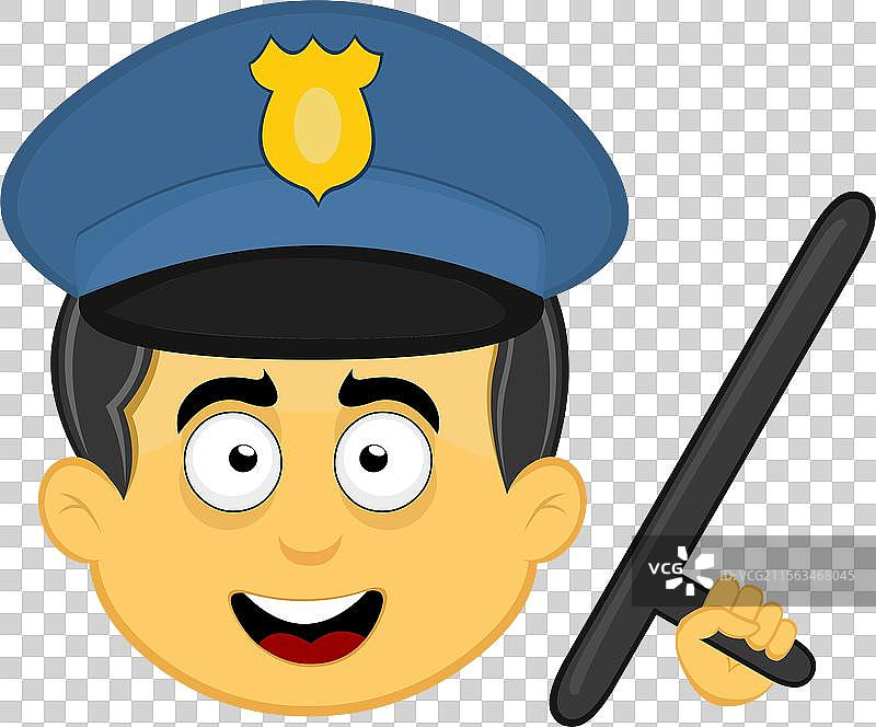 警察夜棍表情符号图片素材