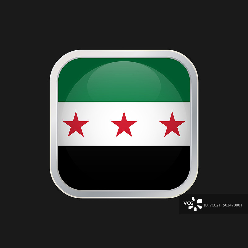 叙利亚国旗图标，背景为黑色图片素材