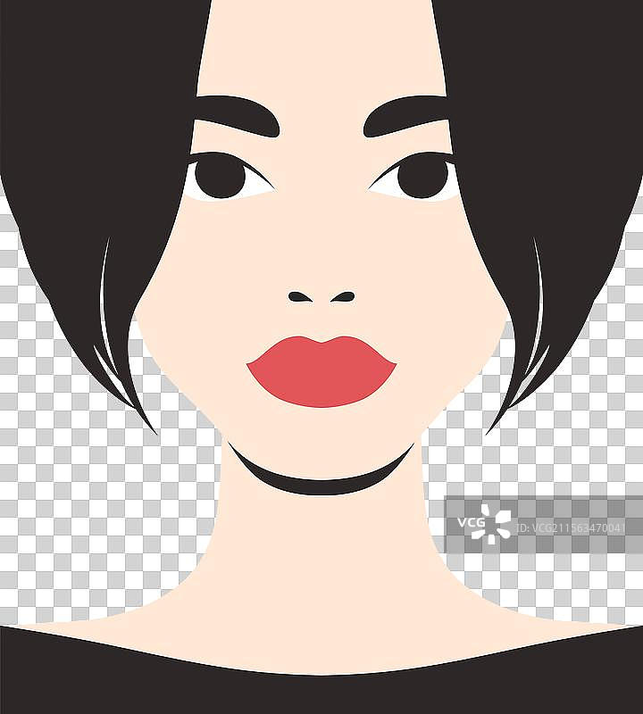 抽象极简风格的短发女性图片素材