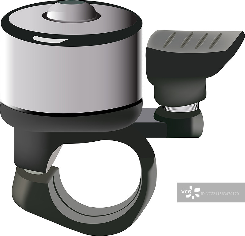 灰色和黑色的自行车铃铛响亮地鸣响图片素材