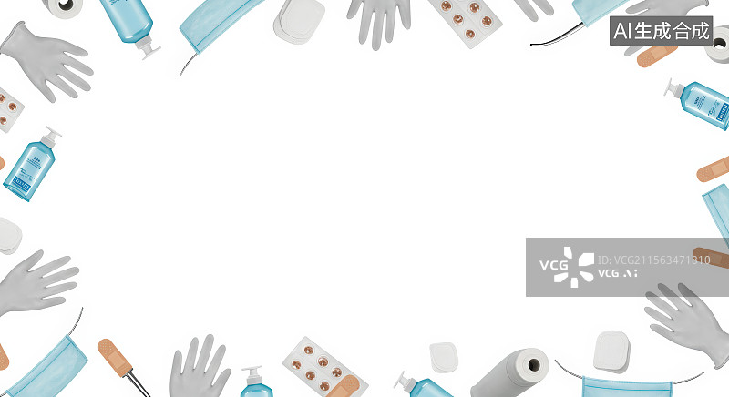 【AI数字艺术】医疗用品框架图片素材