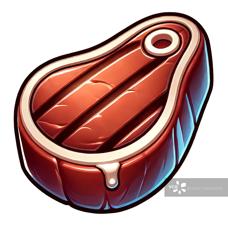 卡通风格的烤牛排图片素材