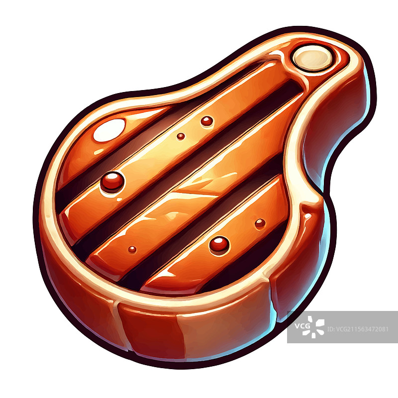 卡通风格的烤牛排图片素材