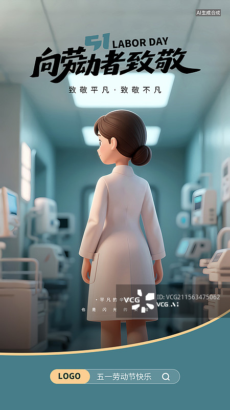 【AI数字艺术】3D渲染卡通51劳动节海报图片素材