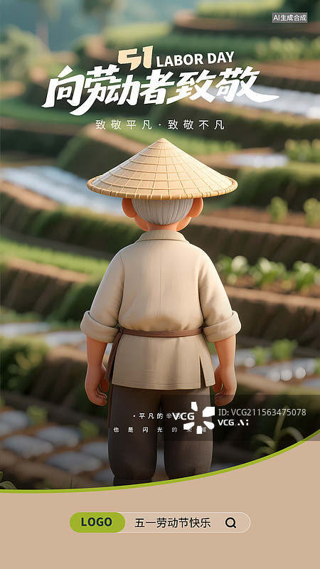 【AI数字艺术】3D渲染卡通51劳动节海报图片素材