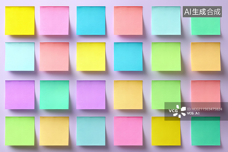 【AI数字艺术】多彩的便签纸便利贴图片素材