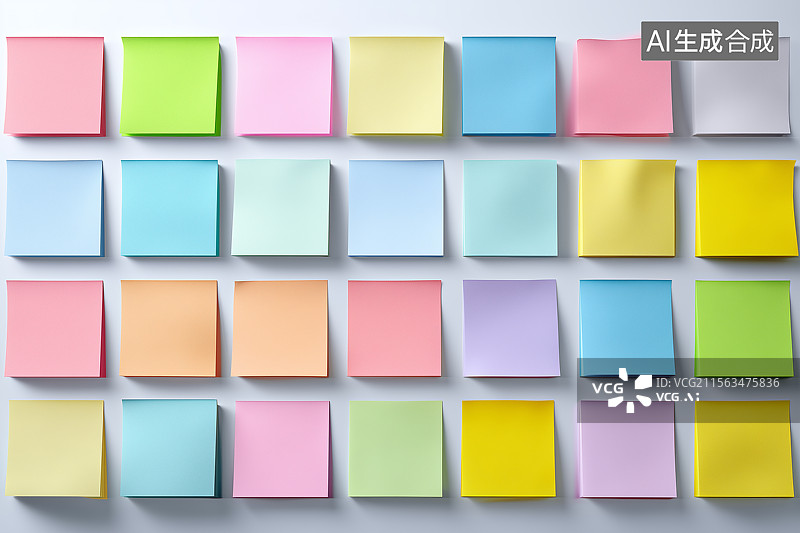 【AI数字艺术】多彩的便签纸便利贴图片素材