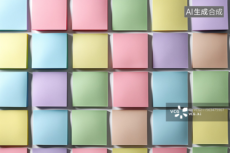 【AI数字艺术】多彩的便签纸便利贴图片素材