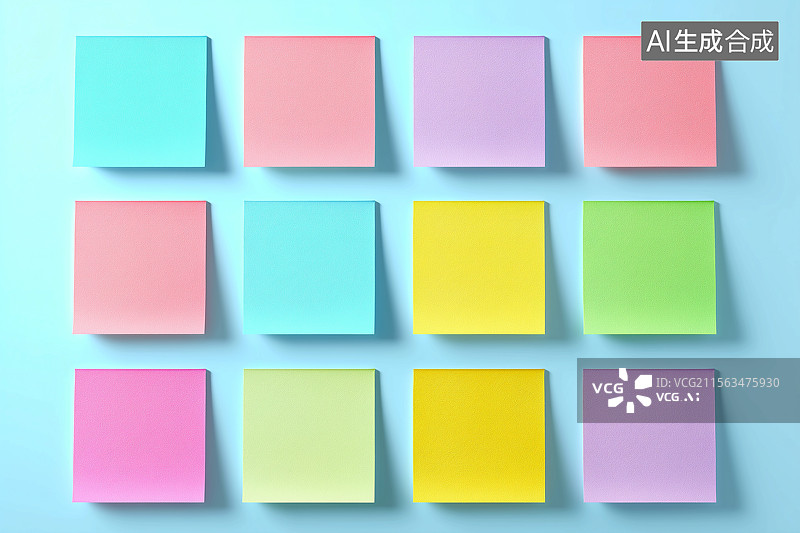 【AI数字艺术】多彩的便签纸便利贴图片素材
