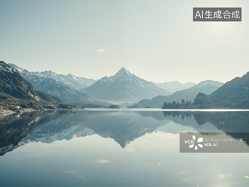【AI数字艺术】湖光山色图片素材