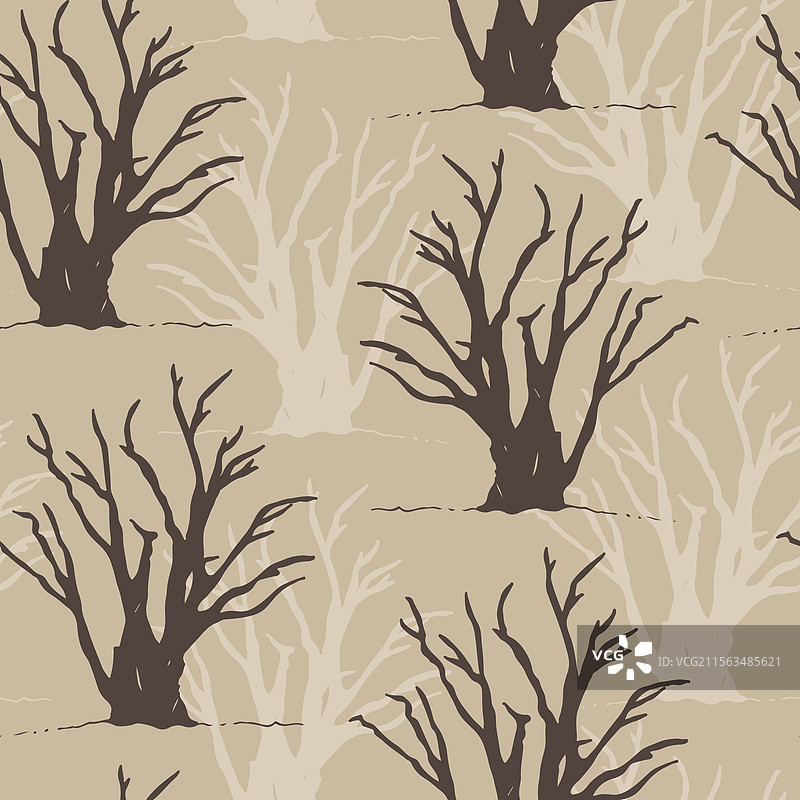 无缝手绘树木图片素材