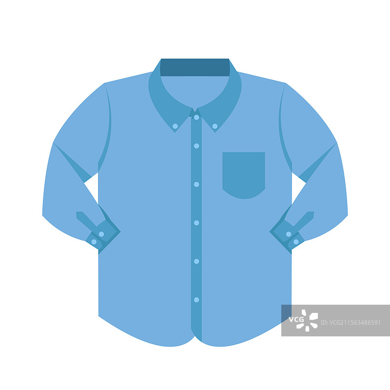 蓝色柔和色调的纯色衬衫，孤立展示图片素材