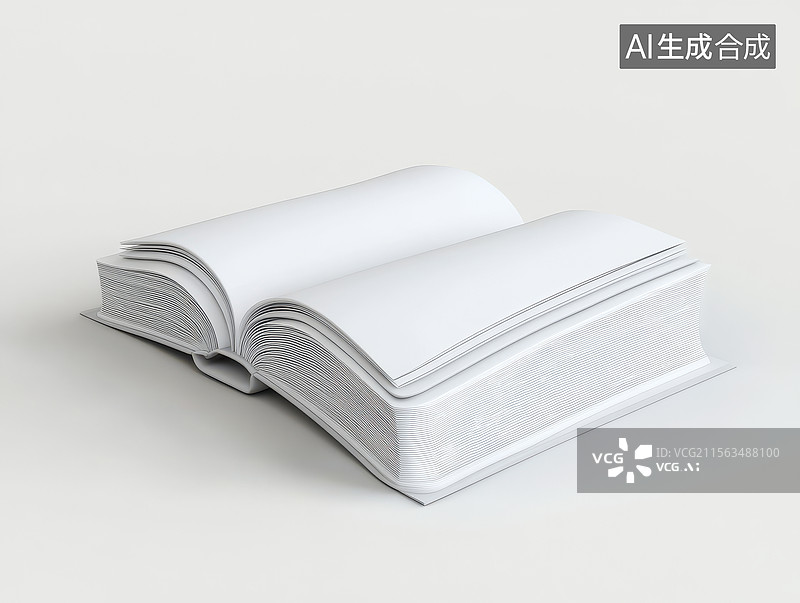 【AI数字艺术】一本打开的空白书图片素材