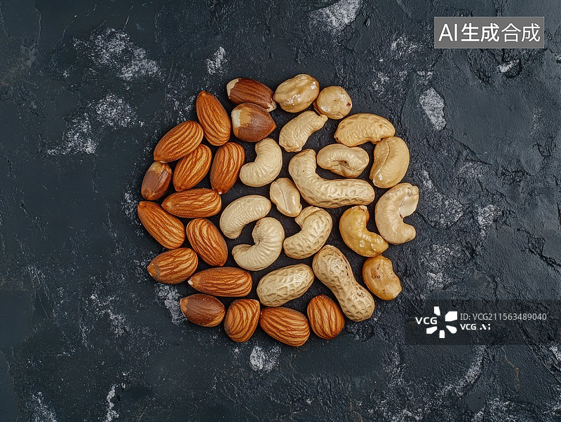 【AI数字艺术】各种坚果的组合图片素材