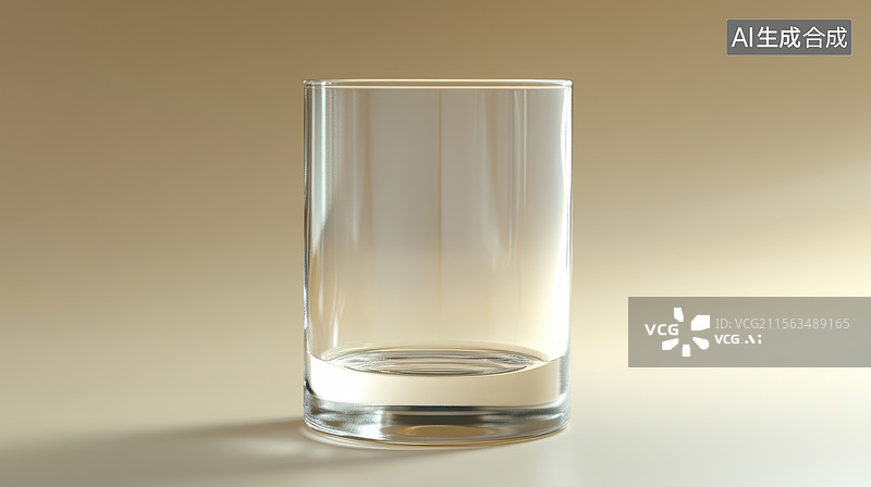 【AI数字艺术】一个空的透明玻璃杯图片素材