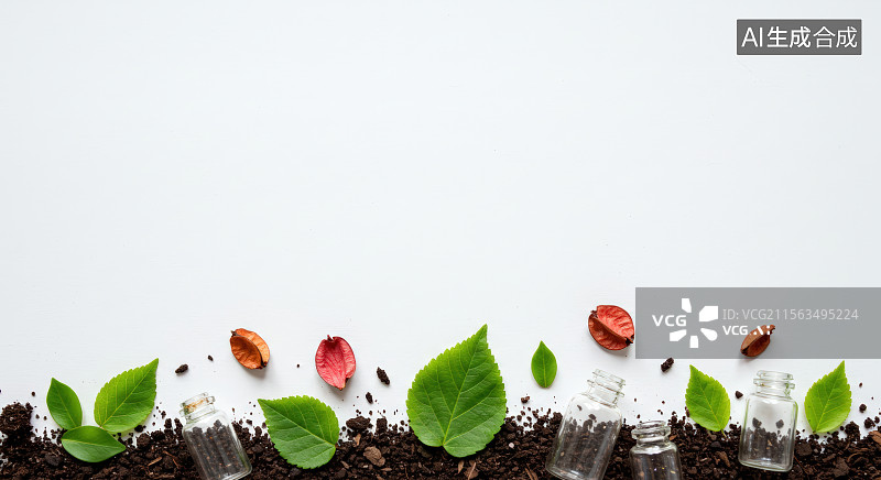 【AI数字艺术】茶叶和香料的排列图片素材