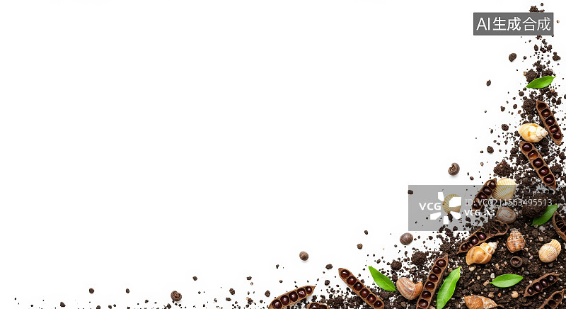 【AI数字艺术】各种种子和豆类的排列图片素材