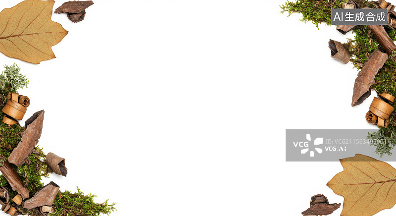 【AI数字艺术】自然元素装饰边框图片素材