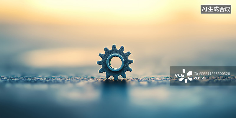 【AI数字艺术】海边沙滩上的齿轮超现实主义风格个性摄影作品图片素材