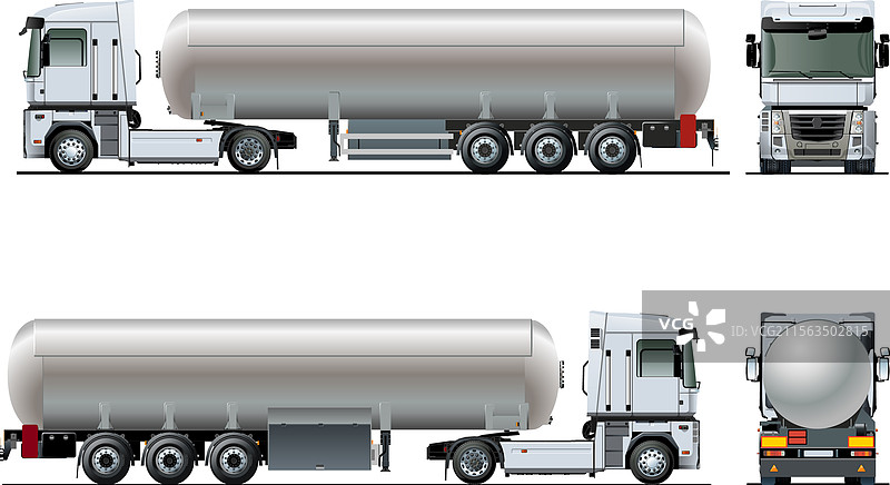 逼真的油罐车模板，孤立展示图片素材