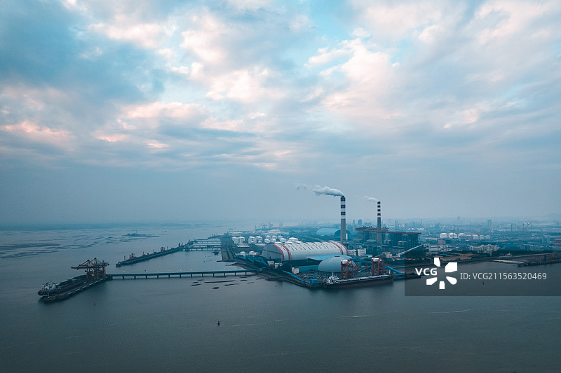 广西钦州港全景航拍图片素材