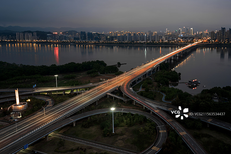 福州橘园洲大桥夜景图片素材